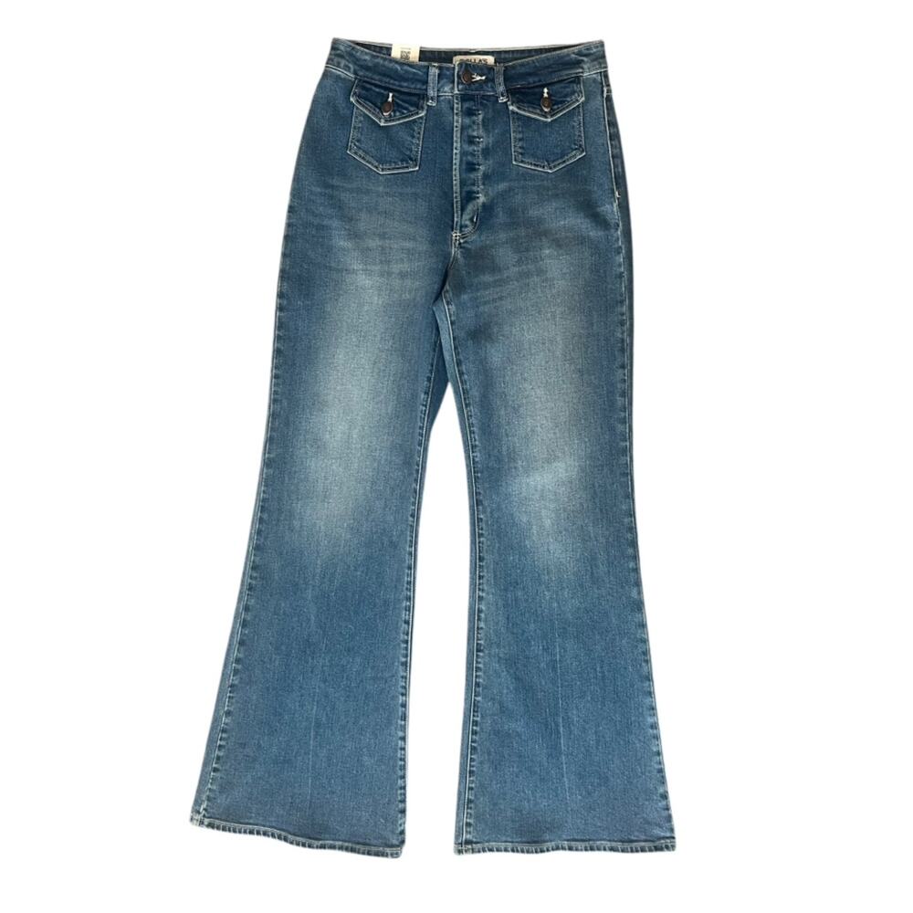 Rollas Women’s East Coast Flare High Rise Y2K Flared Stretch Blue Jeans Size 29 - Picture 2 of 12